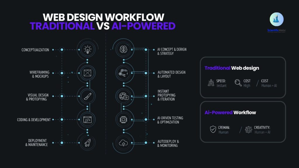 Traditional Web Design vs. AI Powered Design Workflow